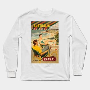 Vintage Travel - Australia Qantas Long Sleeve T-Shirt